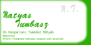 matyas tumbasz business card